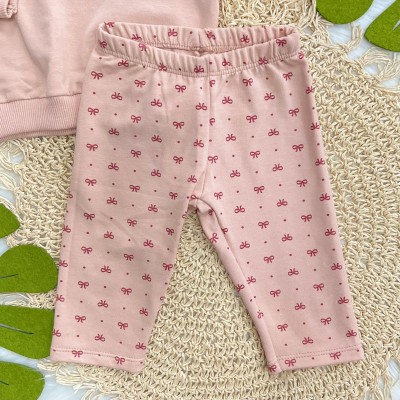 Conj. Casaco Lovelly e Calça Legging Lacinhos - Rose